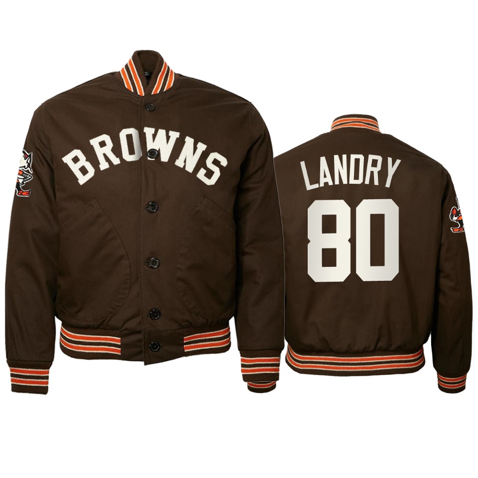 jarvis landry browns brown authentic vintage jacket