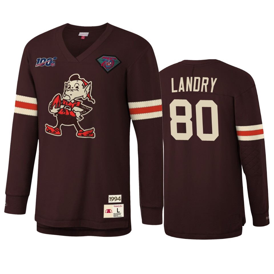jarvis landry browns brown nfl 100 long sleeve t shirt