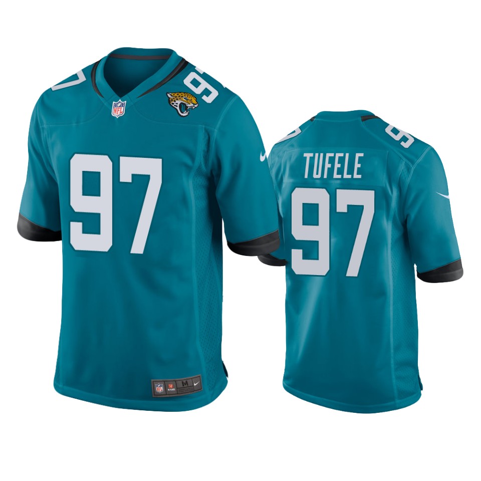jay tufele jaguars teal game jersey