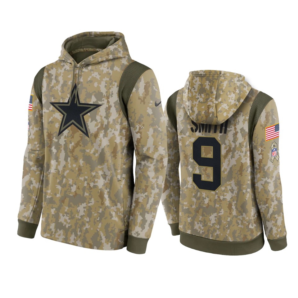 jaylon smith cowboys camo 2021 salute to service therma hoodie