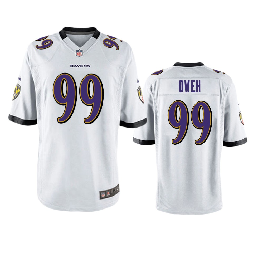 jayson oweh ravens white game jersey