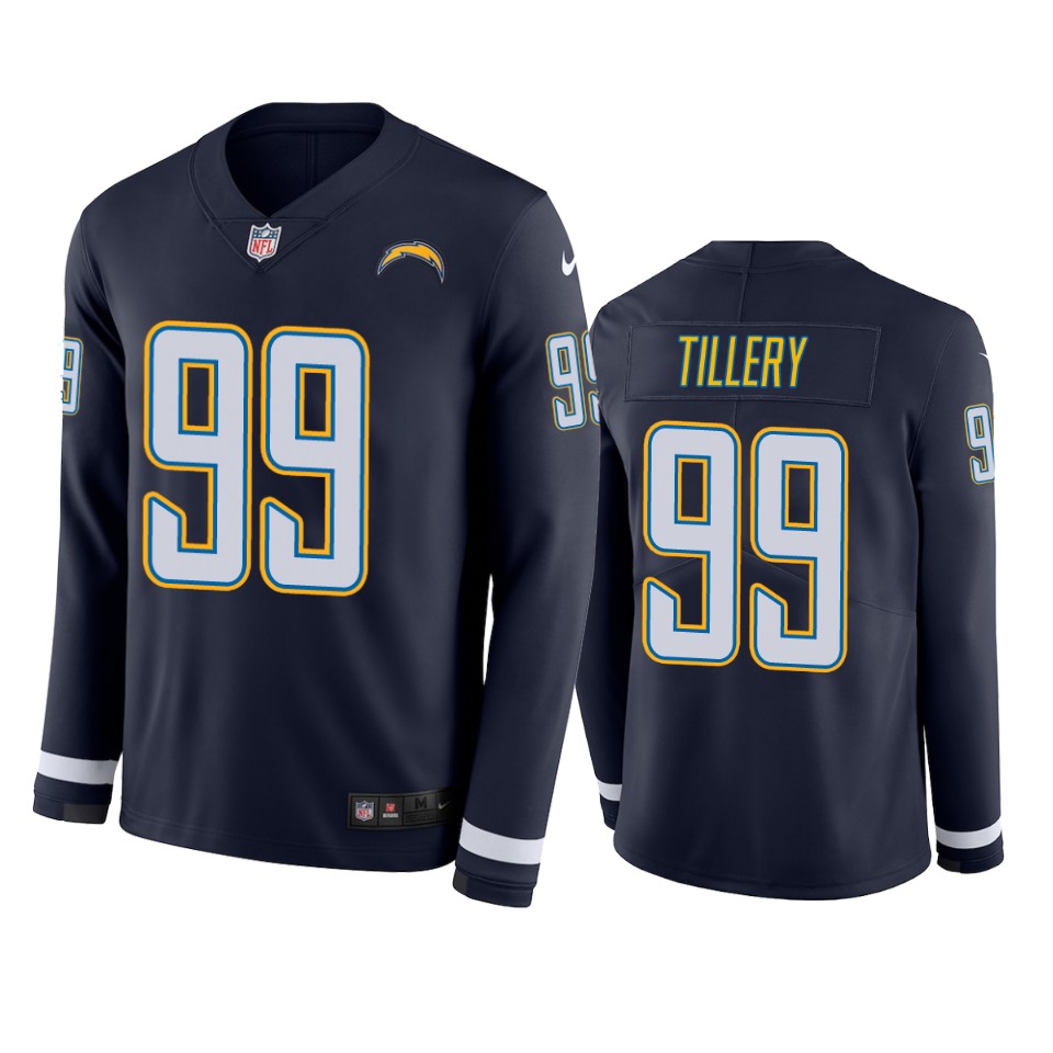 jerry tillery chargers navy therma long sleeve jersey