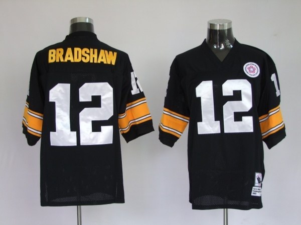 jerseys pittsburgh steelers 12 bradshaw black (white number