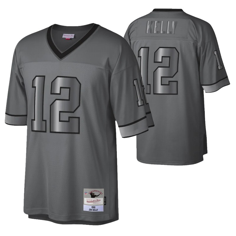 jim kelly 1990 metal legacy charcoal retired player jersey