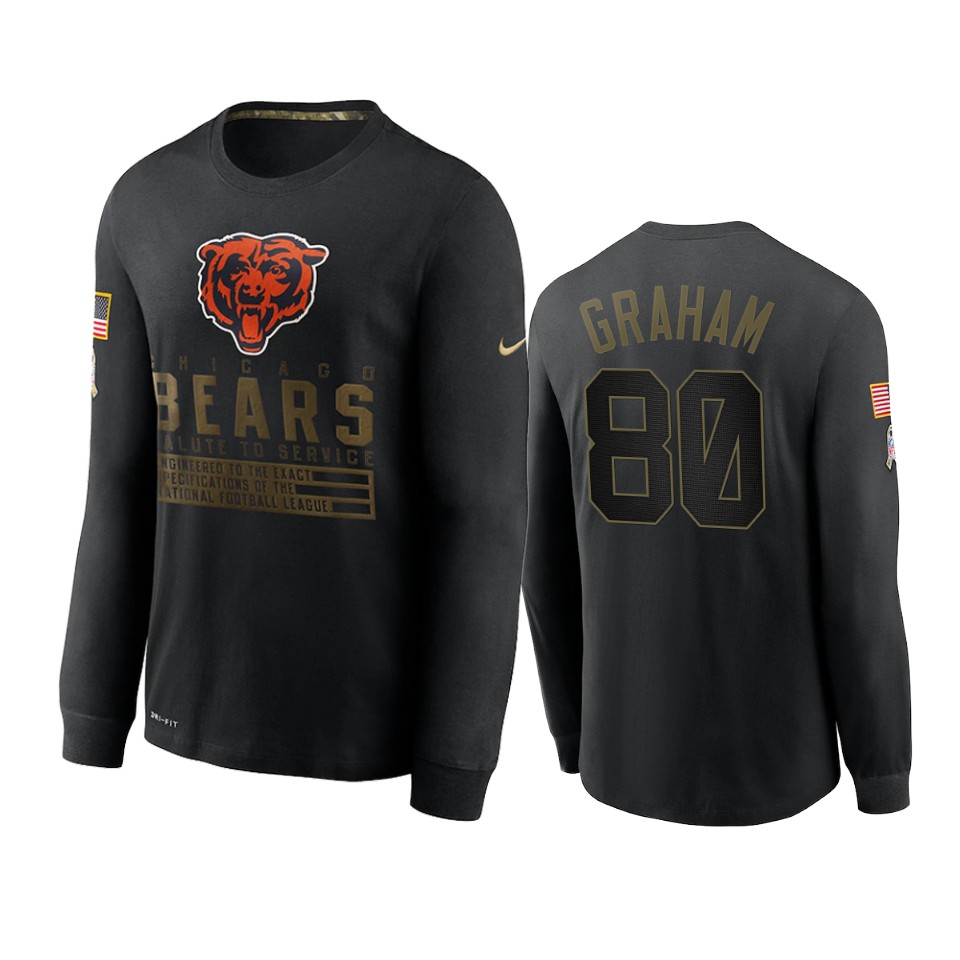 jimmy graham bears black 2020 salute to service sideline performance long sleeve t shirt