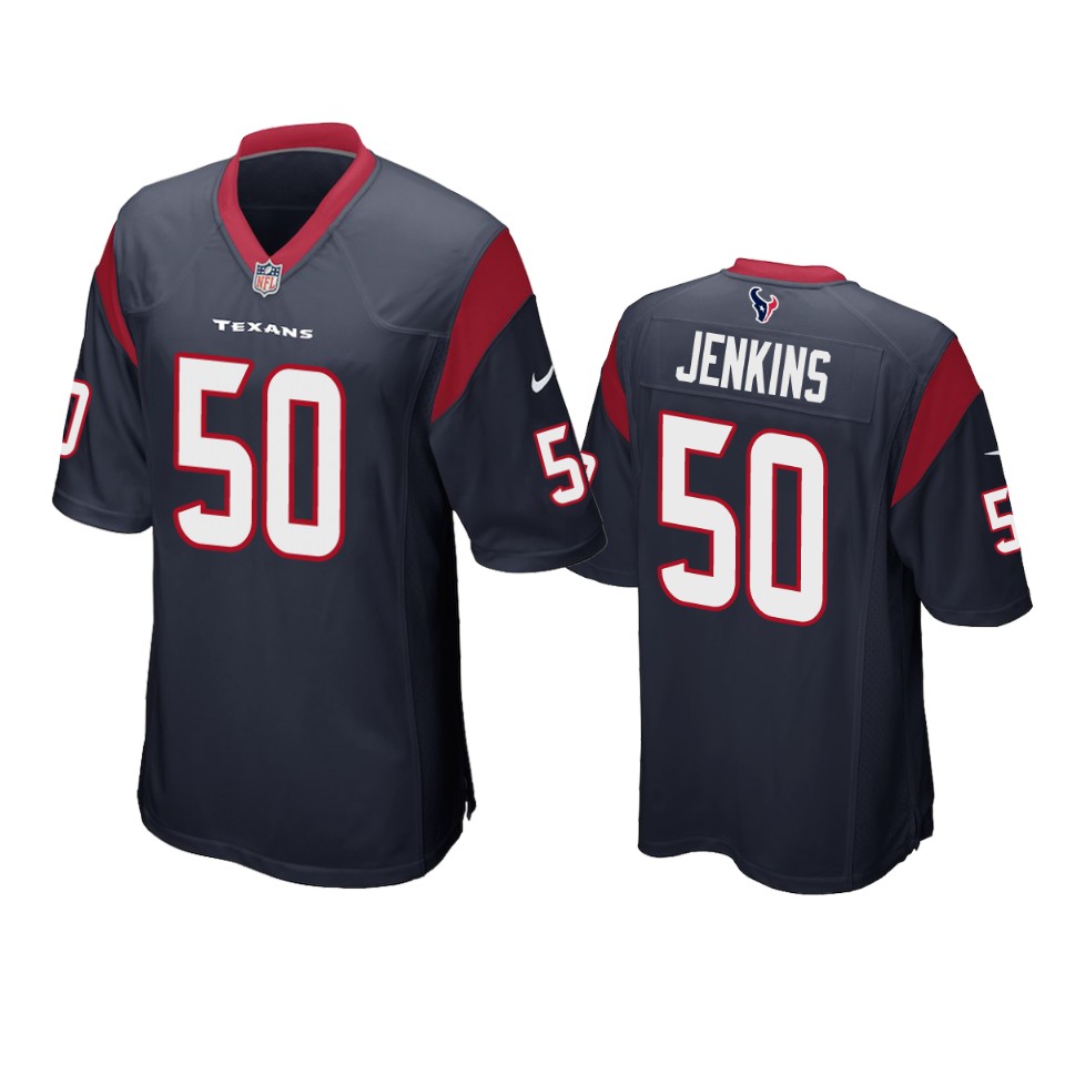 jordan jenkins texans navy game jersey