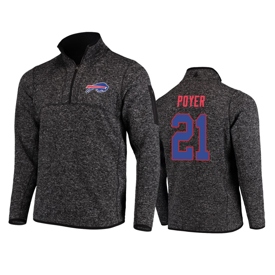 jordan poyer bills heather black fortune quarter zip jacket
