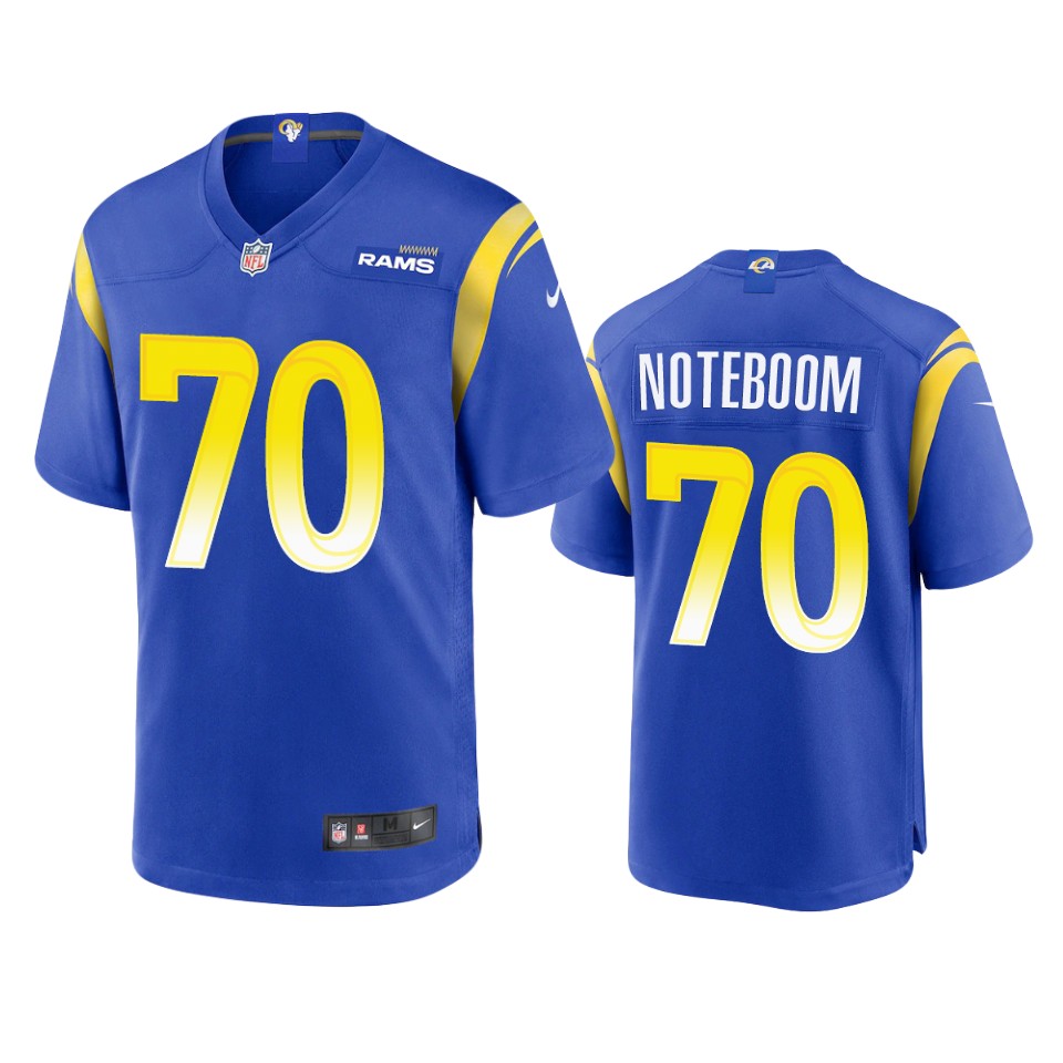 joseph noteboom rams royal game jersey