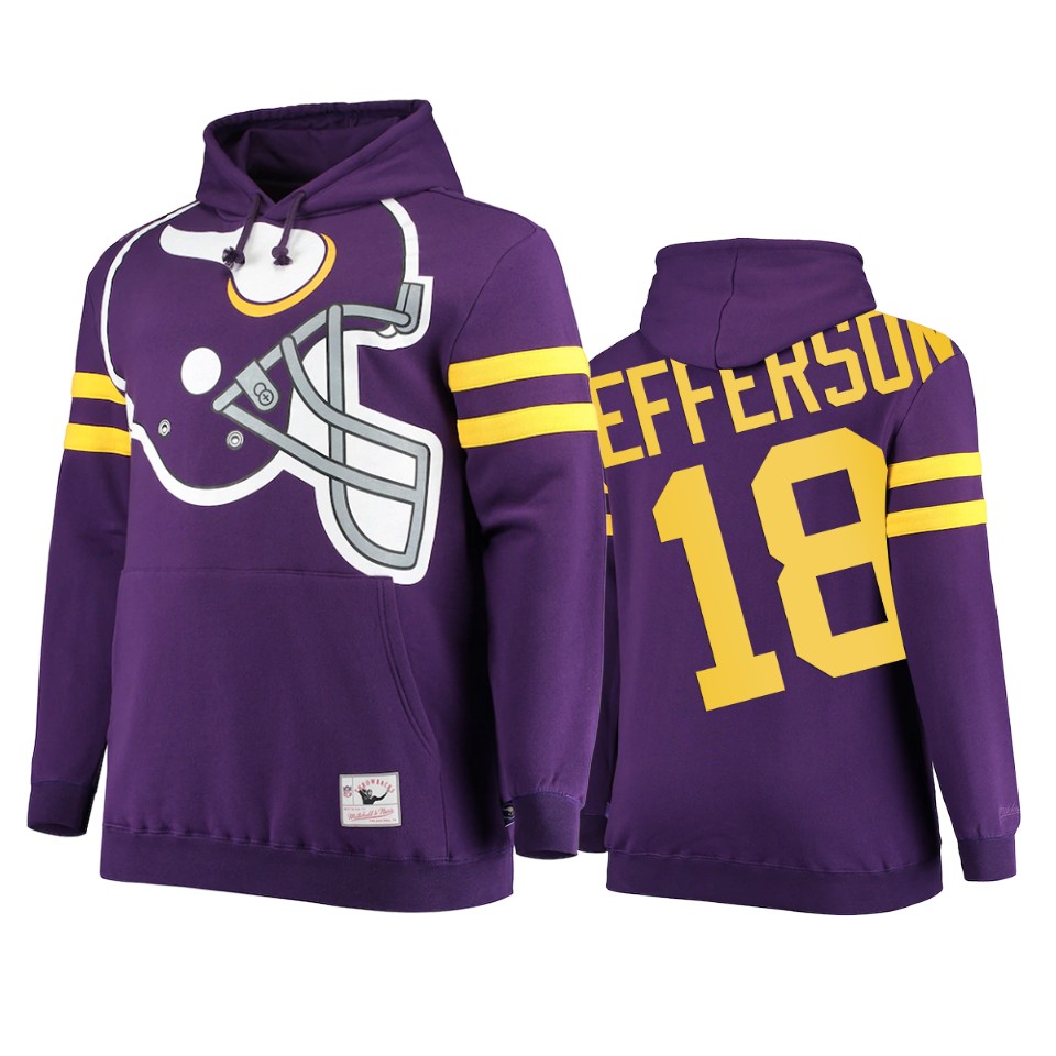justin jefferson vikings purple big face hoodie
