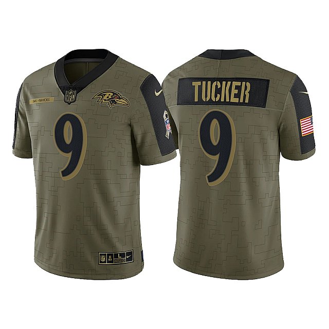 justin-tucker-limited-2021-salute-to-service-olive-baltimore-ravens-jersey-middle