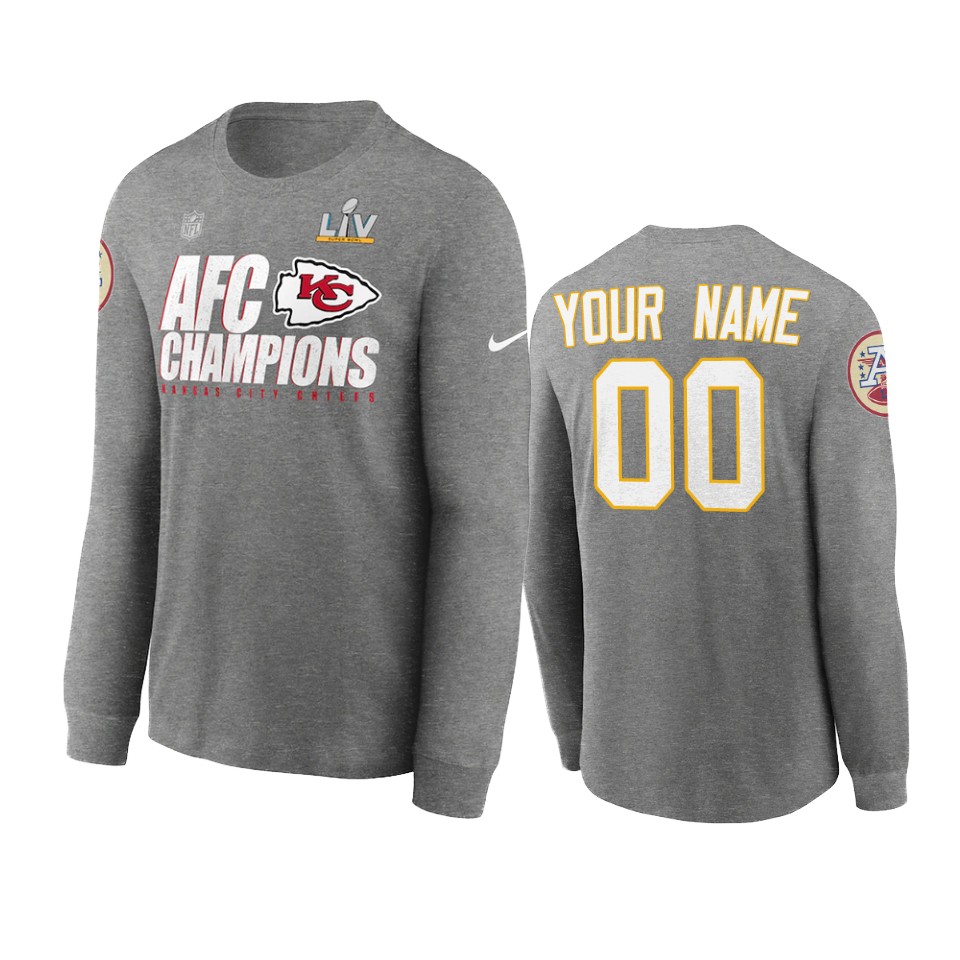 kansas city chiefs custom red 2020 afc champions trophy t shirt