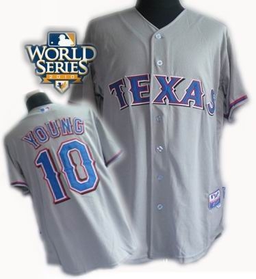 kids 2010 world series patch texas rangers #10 young grey