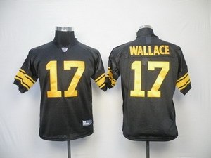 kids jerseys pittsburgh steelers 17 mike wallace black(yellow number)