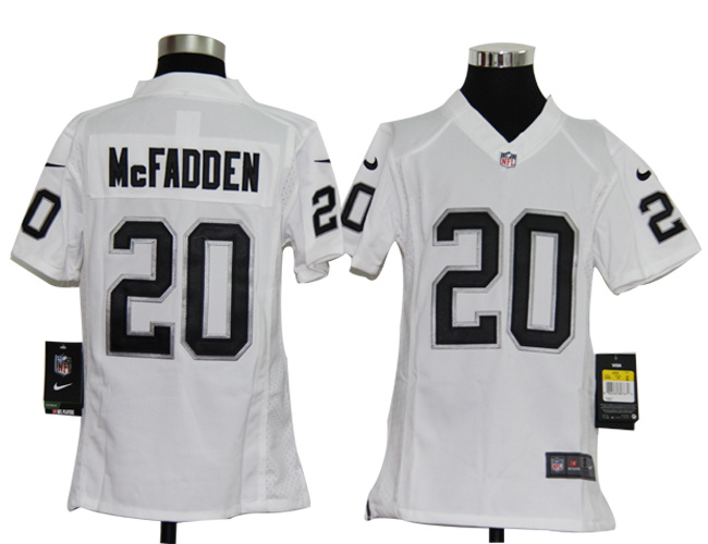 kids nfl oakland raiders 20 darren mcfadden white jerseys