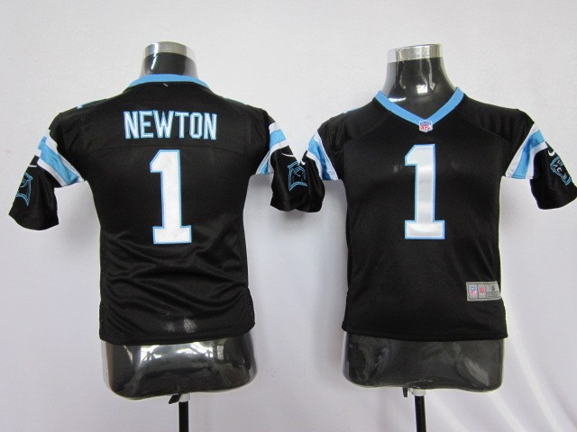 kids nfl carolina panthers 1 cam newton black jerseys