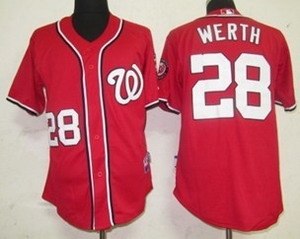 kids washington nationals 28 werth red jerseys