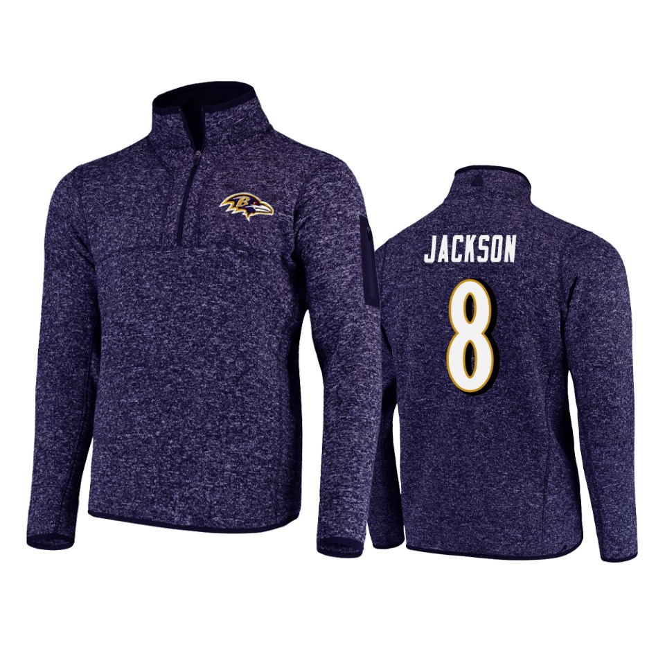 lamar jackson ravens heather purple fortune quarter zip jacket