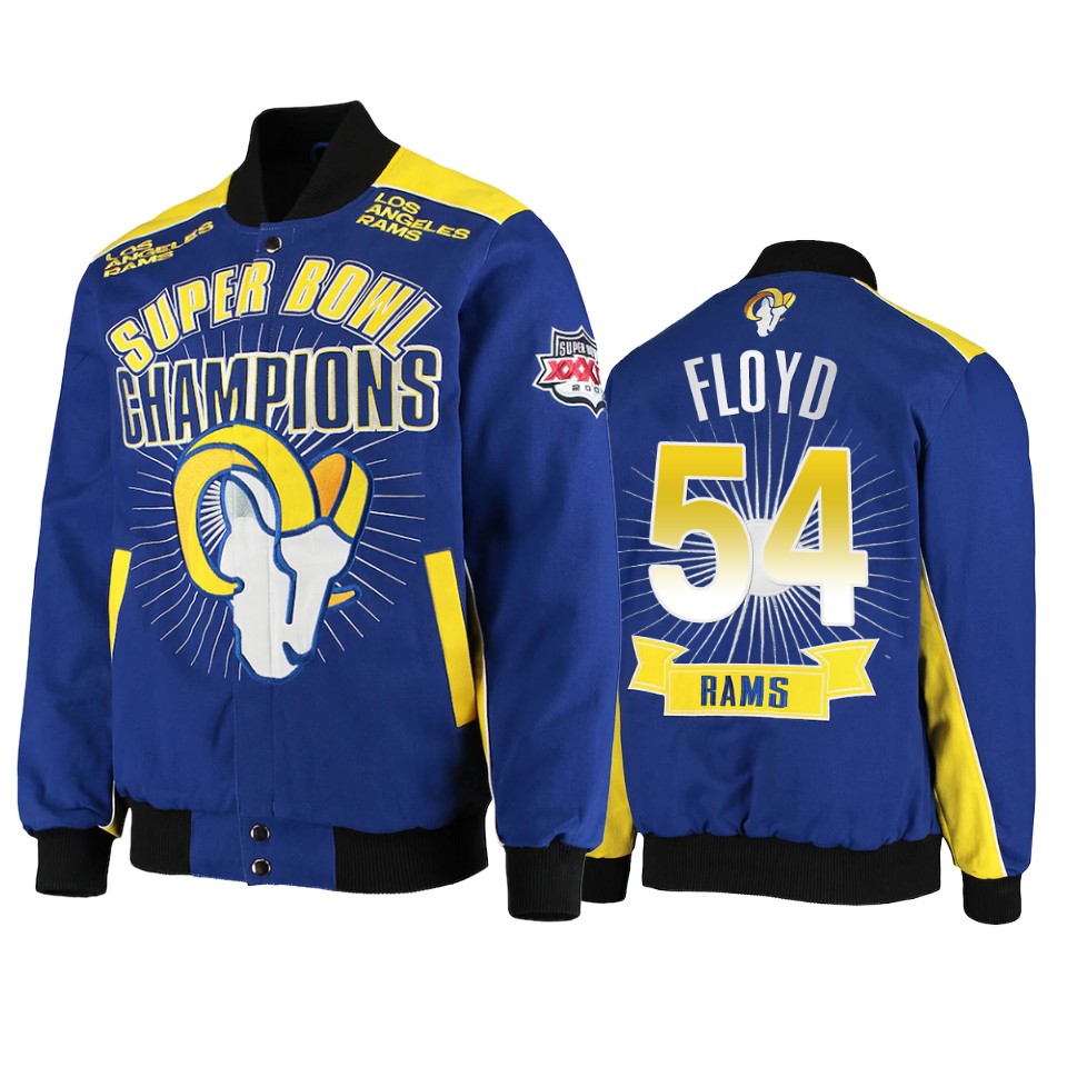 leonard floyd rams royal super bowl champions extreme triumph commemorative jacket