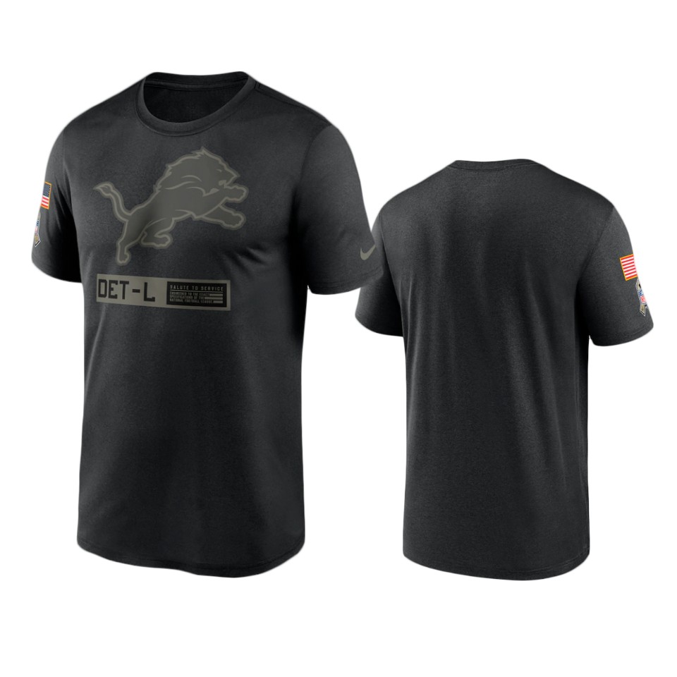 lions black 2020 salute to service team logo t shirt