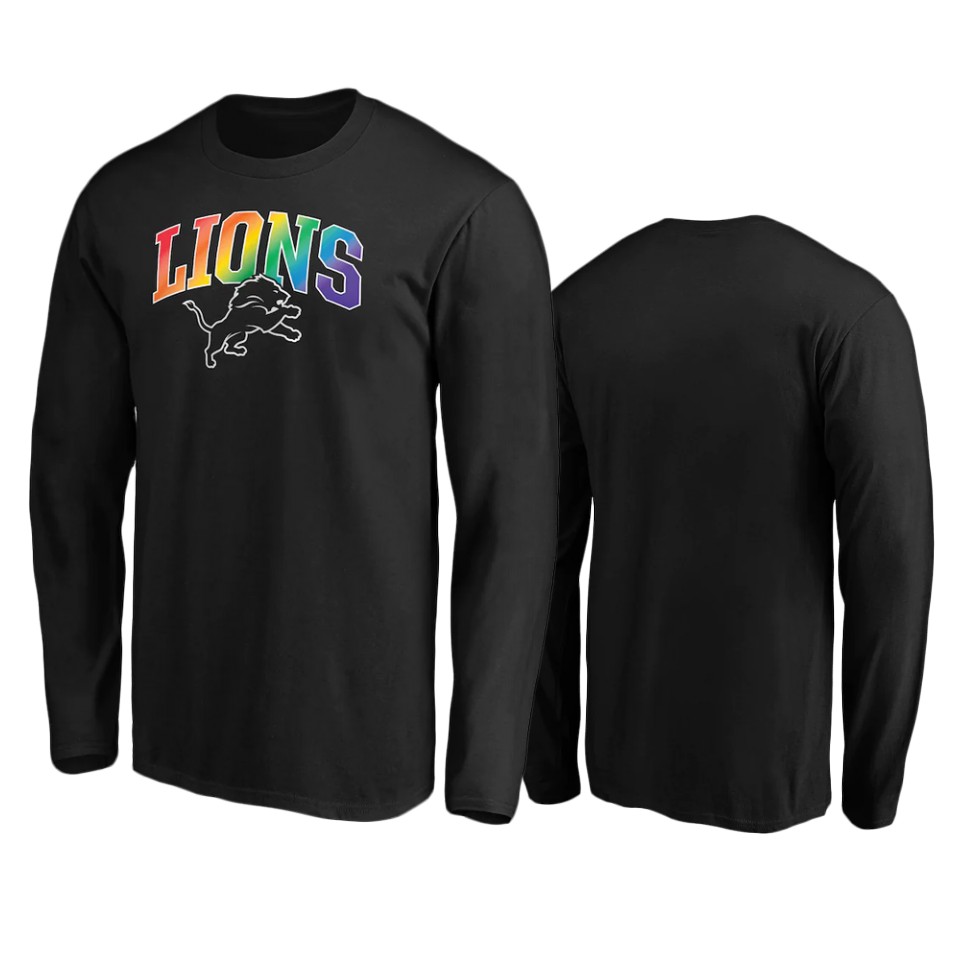 lions black pride logo long sleeve t shirt