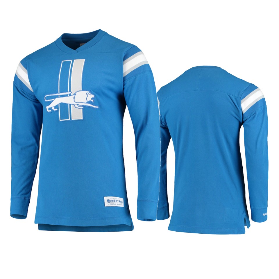 lions blue captain v neck t shirt