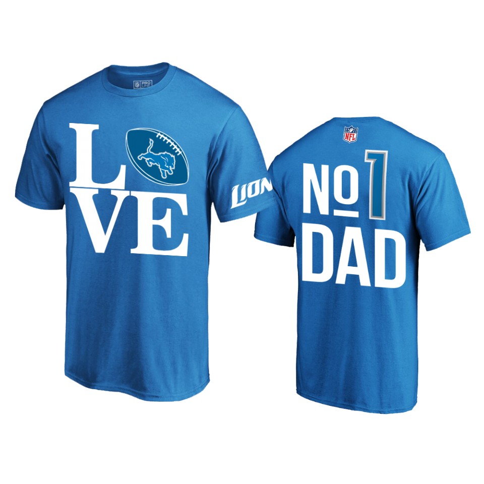 lions blue no.1 dad father's day t shirt