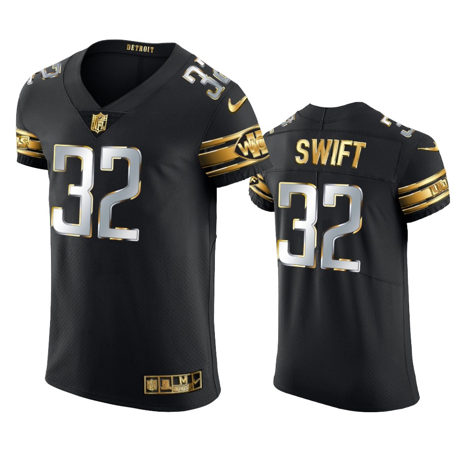 lions d'andre swift black golden edition elite jersey