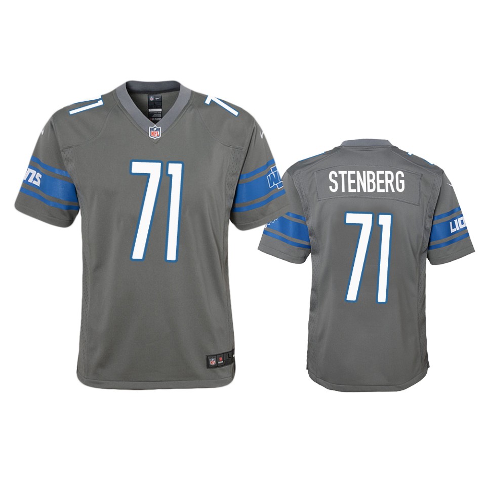 lions logan stenberg color rush game steel jersey