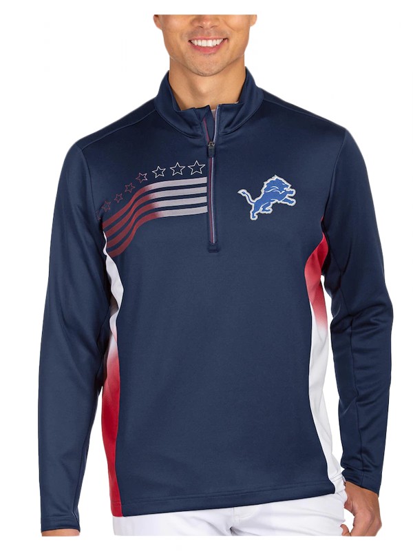 lions navy red liberty quarter zip pullover jacket