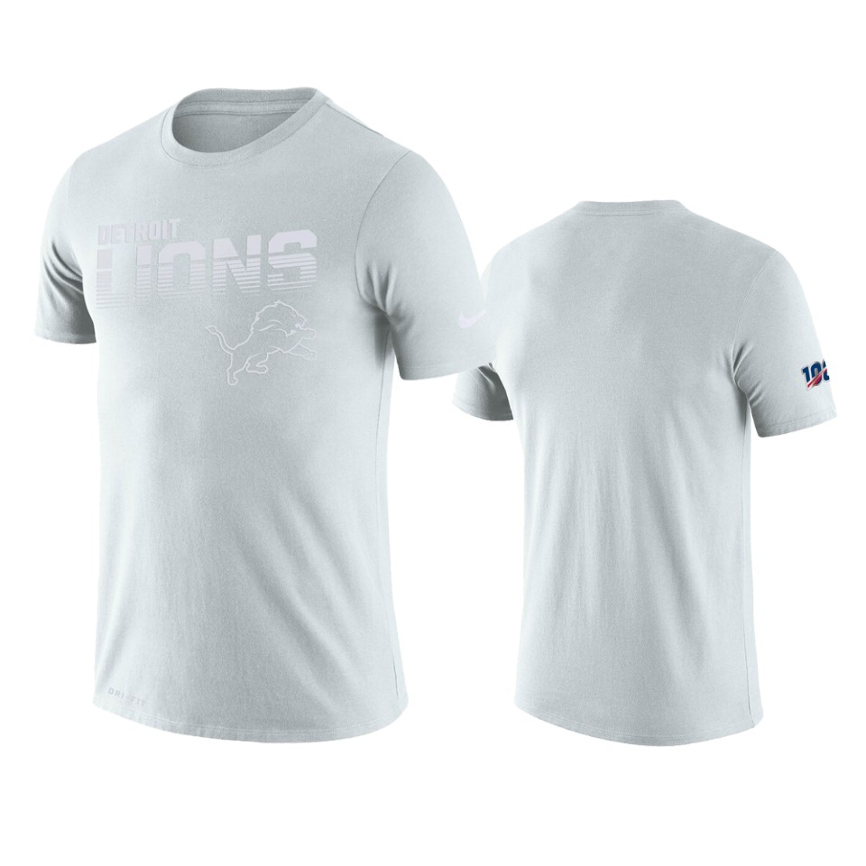 lions white nfl 100 2019 sideline platinum tee