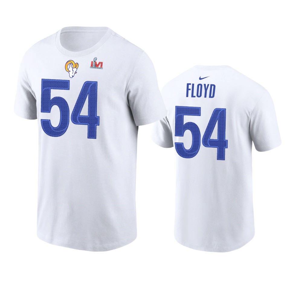 los angeles rams leonard floyd white super bowl lvi t shirt