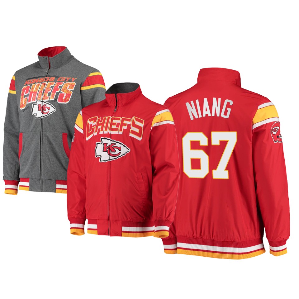 lucas niang chiefs red charcoal offside reversible full zip jacket