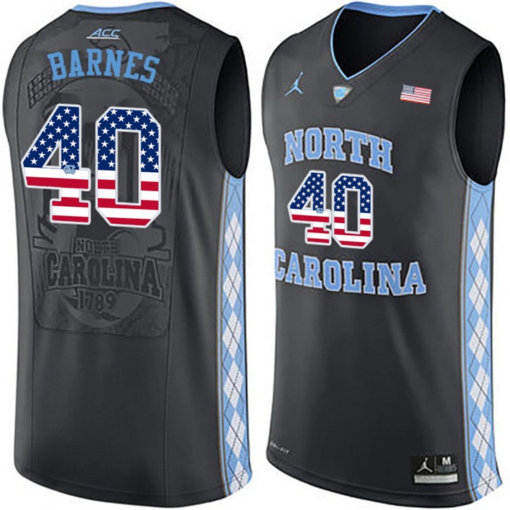 male north carolina tar heels 40 harrison barnes black national flag basketball jersey
