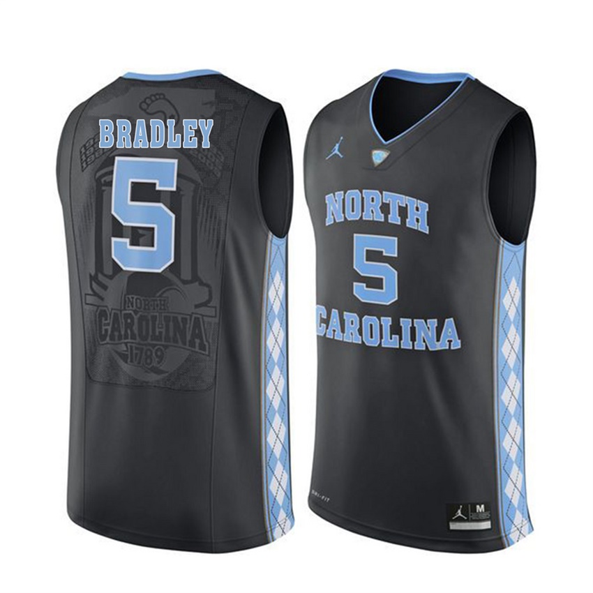 male north carolina tar heels black 5 tony bradley jersey