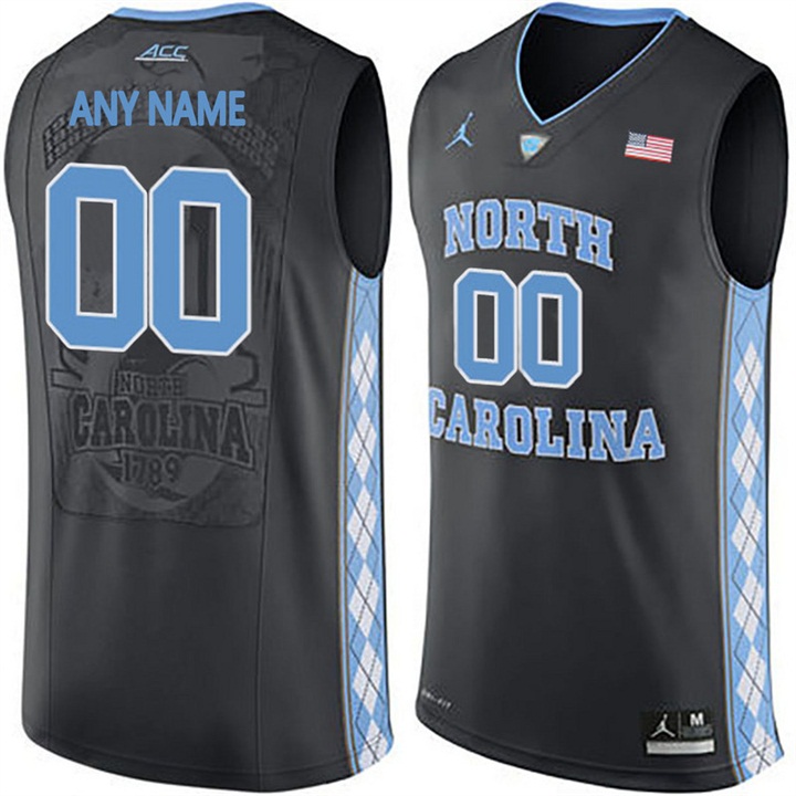 male north carolina tar heels navy blue name and number customized basketball jersey