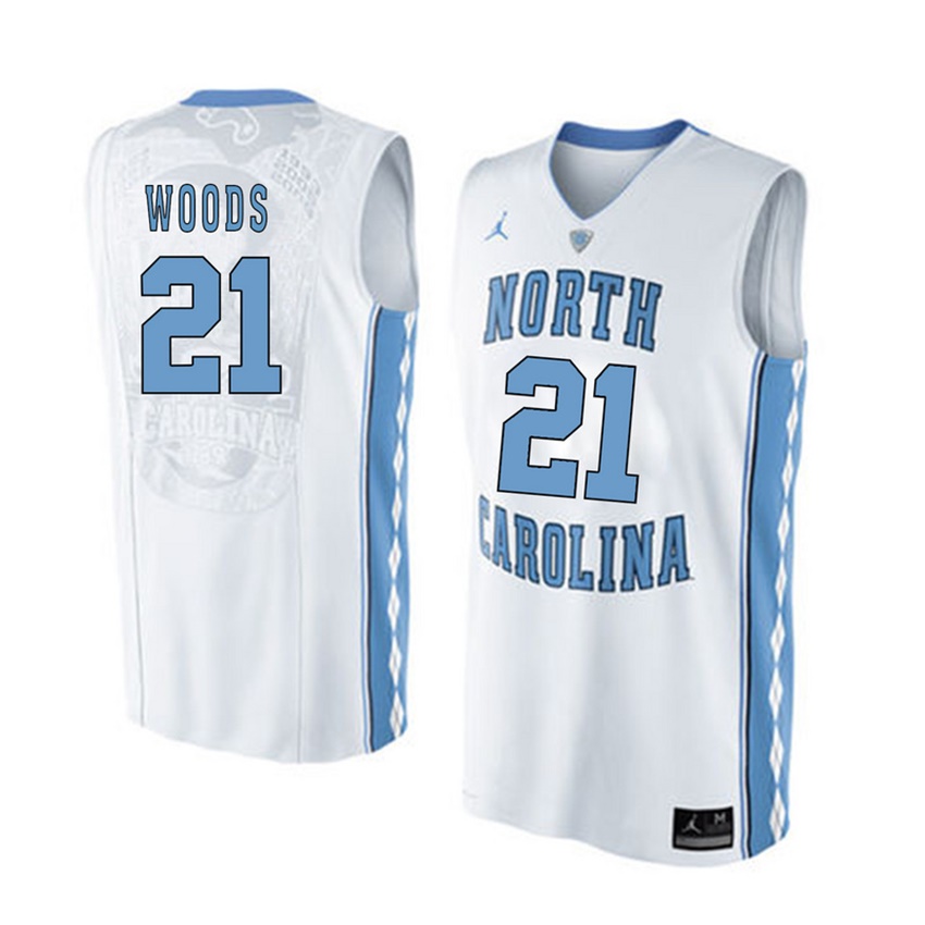 male north carolina tar heels white 21 seventh woods jersey