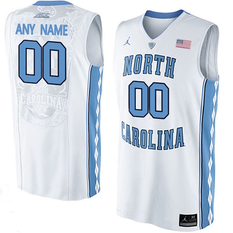 male north carolina tar heels white college basketball team performance customized jersey