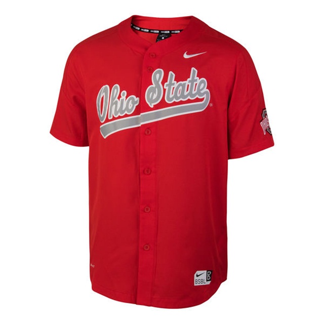 male ohio state buckeyes scarlet ncaa baseball jersey