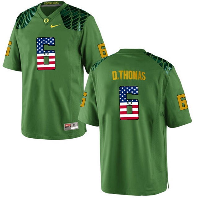 male oregon ducks 6 de'anthony thomas apple green college football limited jersey