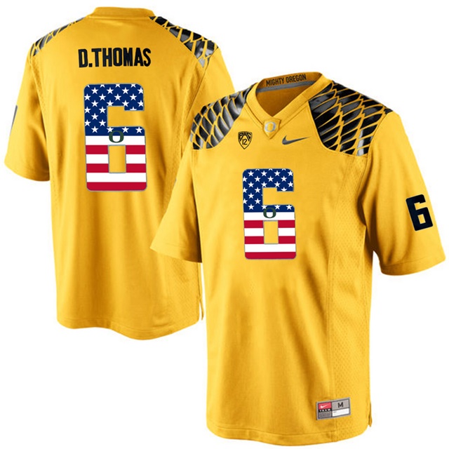 male oregon ducks 6 de'anthony thomas yellow college football limited jersey