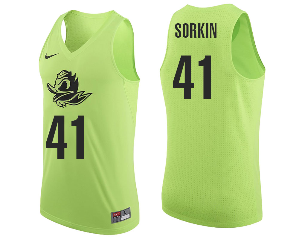 male oregon ducks apple green roman sorkin ncaa college basketball player tank top jersey