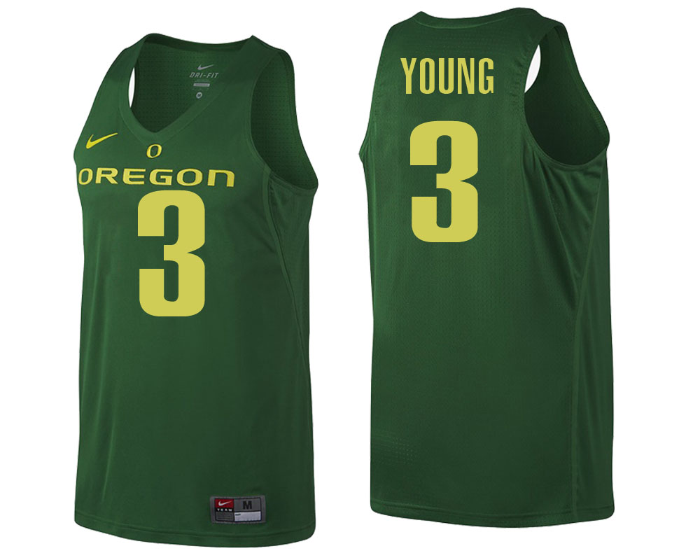 male oregon ducks green joe young ncaa college basketball player tank top jersey