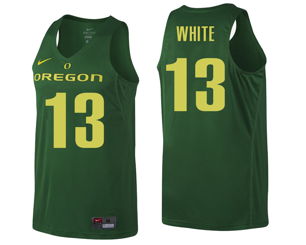 male oregon ducks green paul white ncaa college basketball player tank top jersey