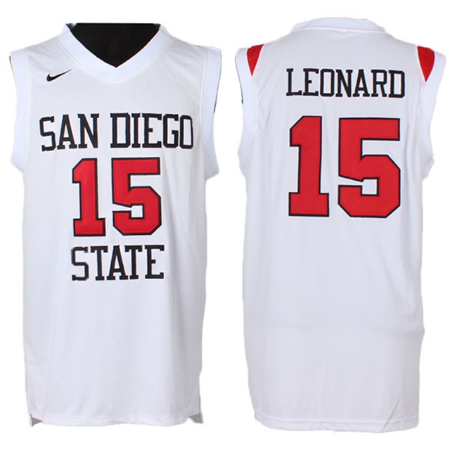 male san diego state university white kawhi leonard college basketball jersey