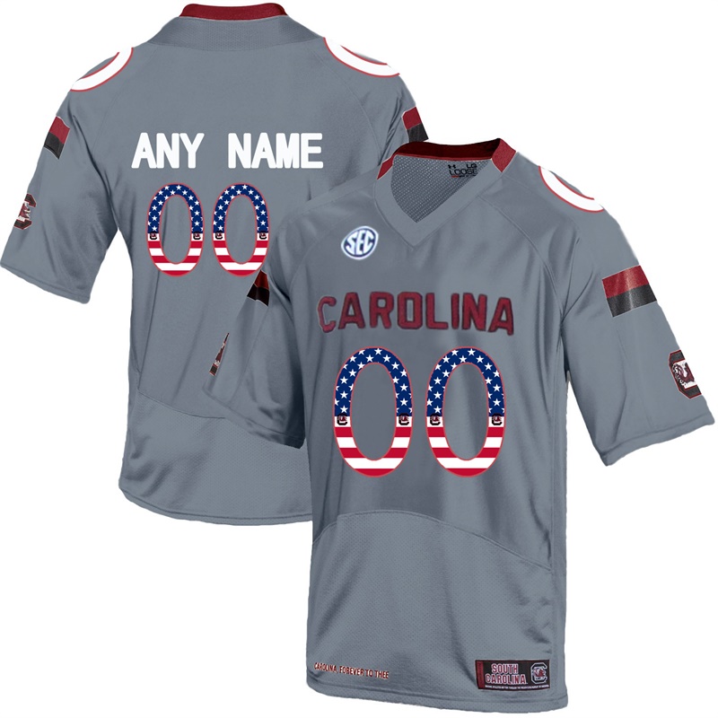 male south carolina gamecocks grey custom college football limited jersey