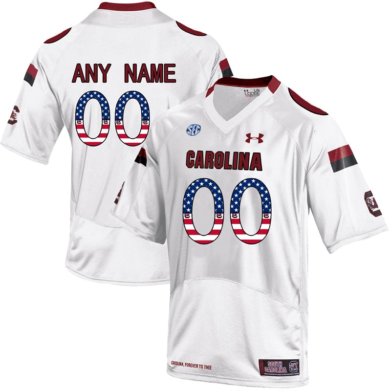 male south carolina gamecocks white custom college football limited jersey