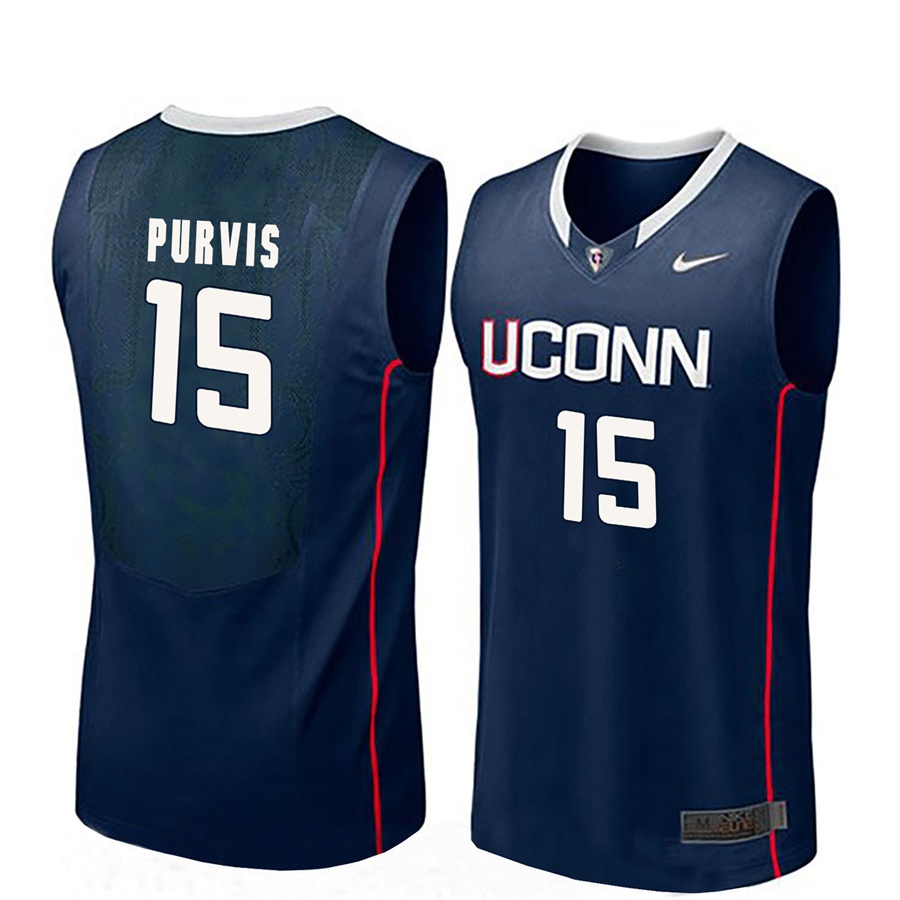 male uconn huskies navy 15 rodney purvis ncaa basketball player name and number jersey