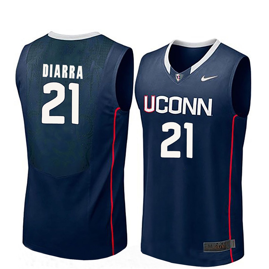 male uconn huskies navy 21 mamadou diarra ncaa basketball player name and number jersey