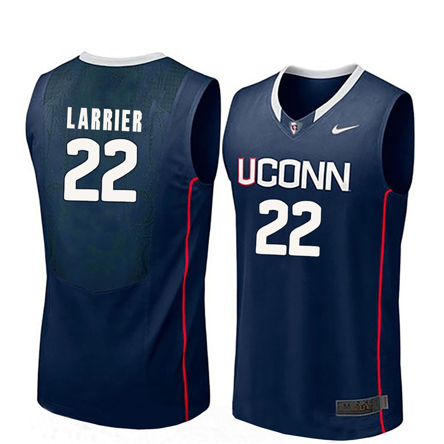 male uconn huskies navy 22 terry larrier ncaa basketball player name and number jersey