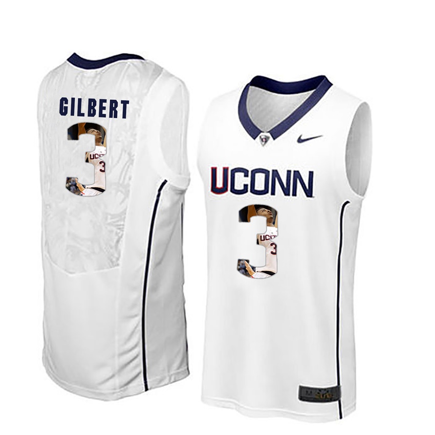 male uconn huskies white alterique gilbert college basketball player portrait jersey
